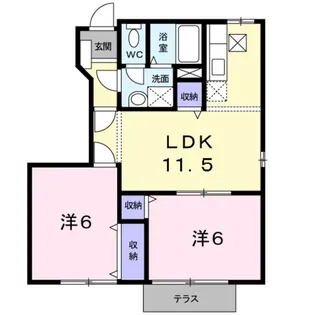 コーポシャルマンD棟【1階】の間取り
