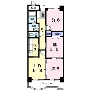 サンフローラ【3階】の間取り