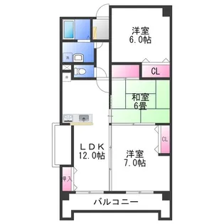 サンダモン北勘【3階】の間取り