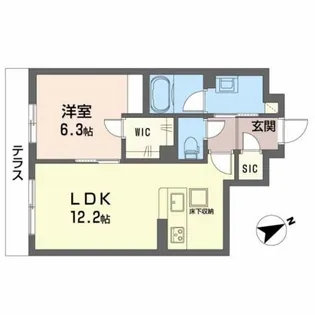 シャーメゾン ラフテル【1階】の間取り