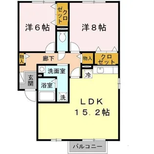 セジュール又巳D棟【2階】の間取り