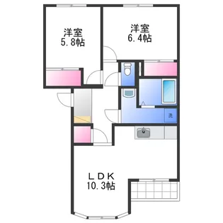 ソレイユA【2階】の間取り