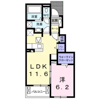 ゼクシー桜ヶ丘B棟【1階】の間取り