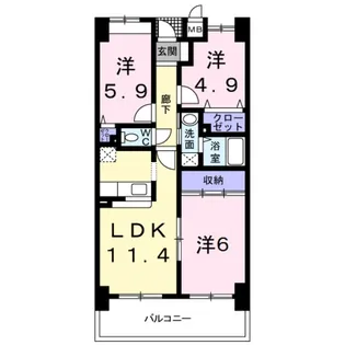 セントレジデンス【3階】の間取り