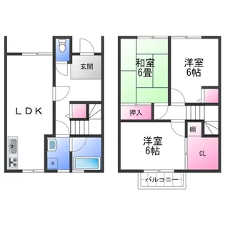 ハーブプラザ和泉鳥取Ⅰ番館【1階】の間取り