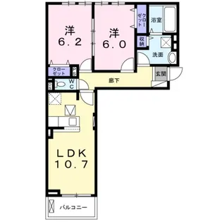 フォンターナ小松里【1階】の間取り