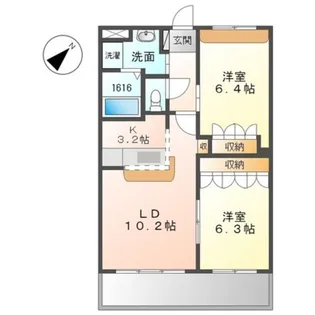 パレス花水木【2階】の間取り