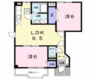 フォンテーヌ北館【1階】の間取り