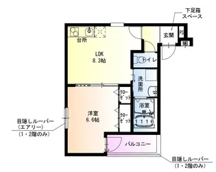 フジパレス助松町サウス【1階】の間取り