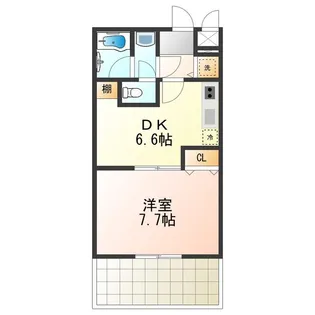 1DKの間取り画像