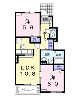 ベル・ラフレシールA棟【1階】の間取り