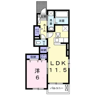 ベル・フランB【1階】の間取り