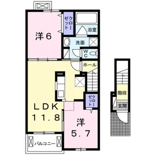 ボニート西本町【2階】の間取り