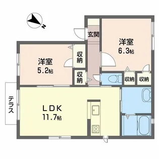 メゾン石川A棟【1階】の間取り