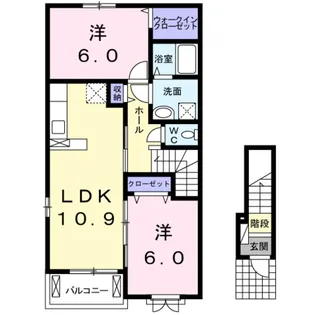 ラムール・ファミリアルB【2階】の間取り
