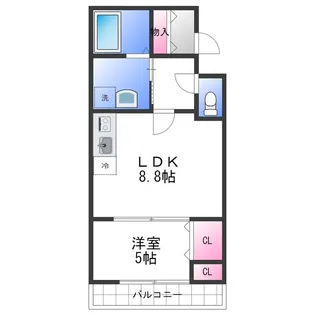 モンサント田中町【1階】の間取り