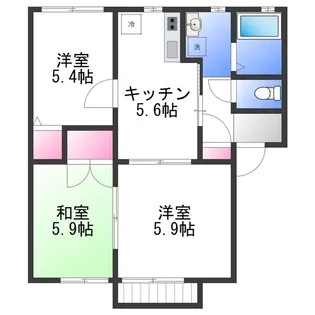 ルネ熊取【1階】の間取り