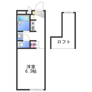 レオパレスかつらぎ【2階】の間取り
