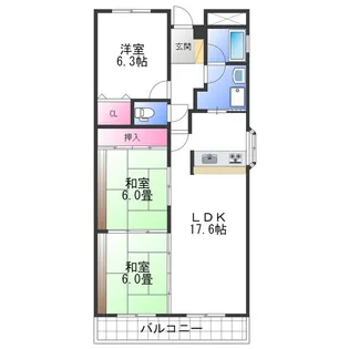 レユシール谷村三番館【5階】の間取り