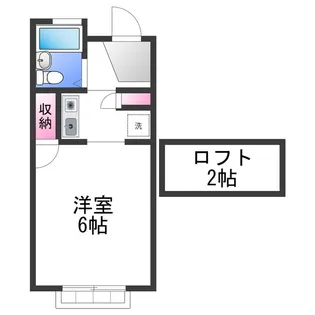 レオパレス千亀利【2階】の間取り