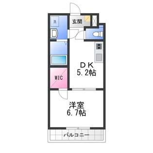 1DKの間取り画像