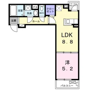1LDKの間取り画像