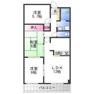 ブエナビスタ和泉中央【2階】の間取り