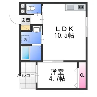 1LDKの間取り画像