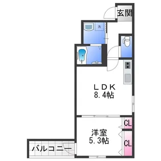 フジパレス岸和田下松【1階】の間取り