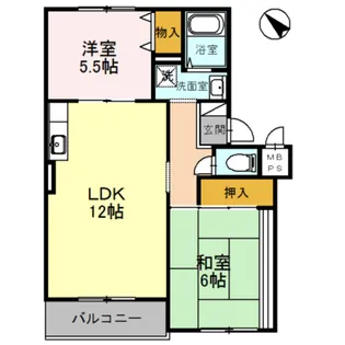 2LDKの間取り画像