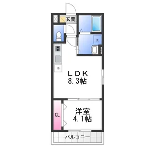 ロジェ泉佐野【3階】の間取り