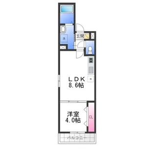 ロジェ泉佐野【2階】の間取り