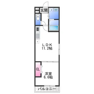カーサ綾園【1階】の間取り