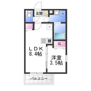 ジーメゾン岸和田ノース【3階】の間取り