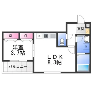 ジーメゾン上野町【1階】の間取り