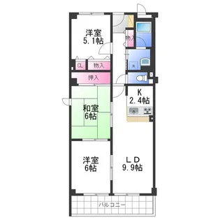 パール久米田【1階】の間取り