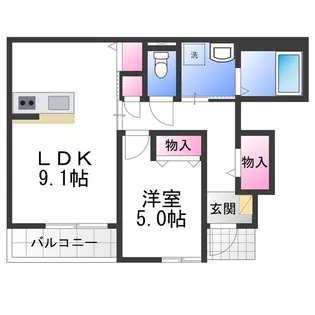 シティ綾井【1階】の間取り