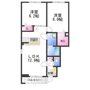 ソレアード【1階】の間取り