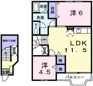 エスポワールパレス【2階】の間取り