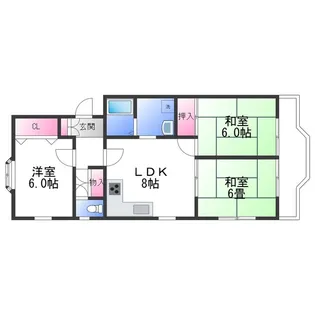 マンションミワI【2階】の間取り