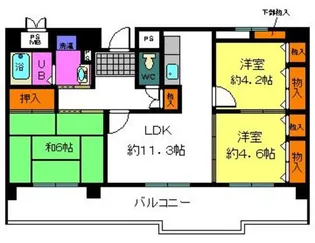 ポルト泉大津【3階】の間取り