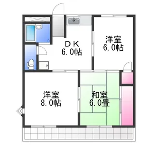 コンスポワール岸和田A棟【3階】の間取り