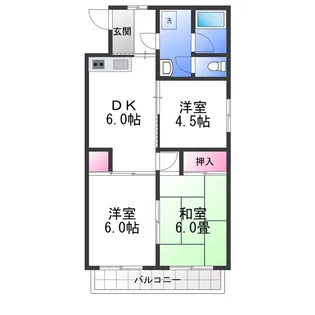 コーポ上町 A棟【1階】の間取り