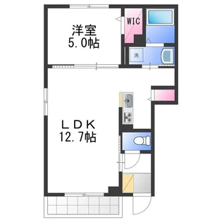 オリーブ羽倉崎A【1階】の間取り