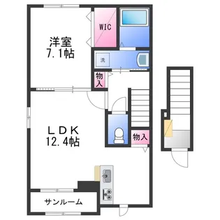 オリーブ羽倉崎A【2階】の間取り