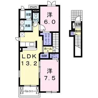 ジョリ−パ−トナ−【2階】の間取り