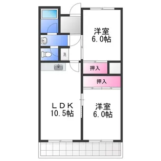 コーポ上町 B棟【3階】の間取り