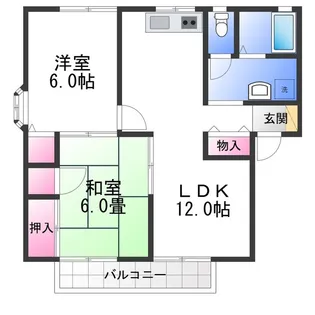 グリーンパール泉南A棟【1階】の間取り