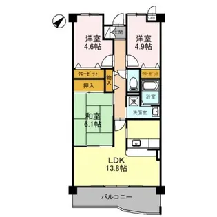 シャルマン木ノ元【4階】の間取り