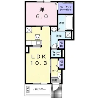 ベルフレール【1階】の間取り